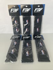 Lot Of 6 Sets NBA Logo Wristbands Black Basketball Logoman OSFM NWT Basketball