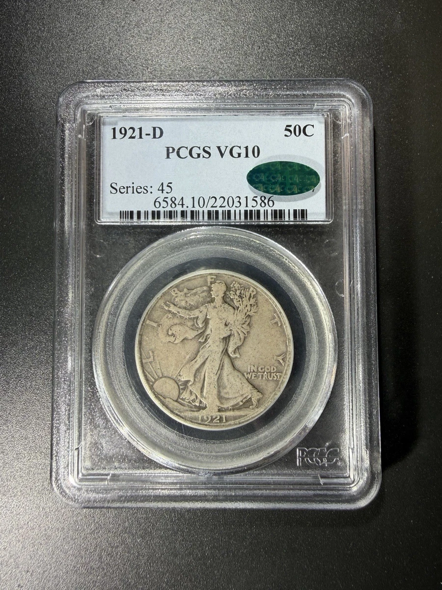 Silver VG 10 Graded 1921 Year Liberty Walking Half Dollars (1916