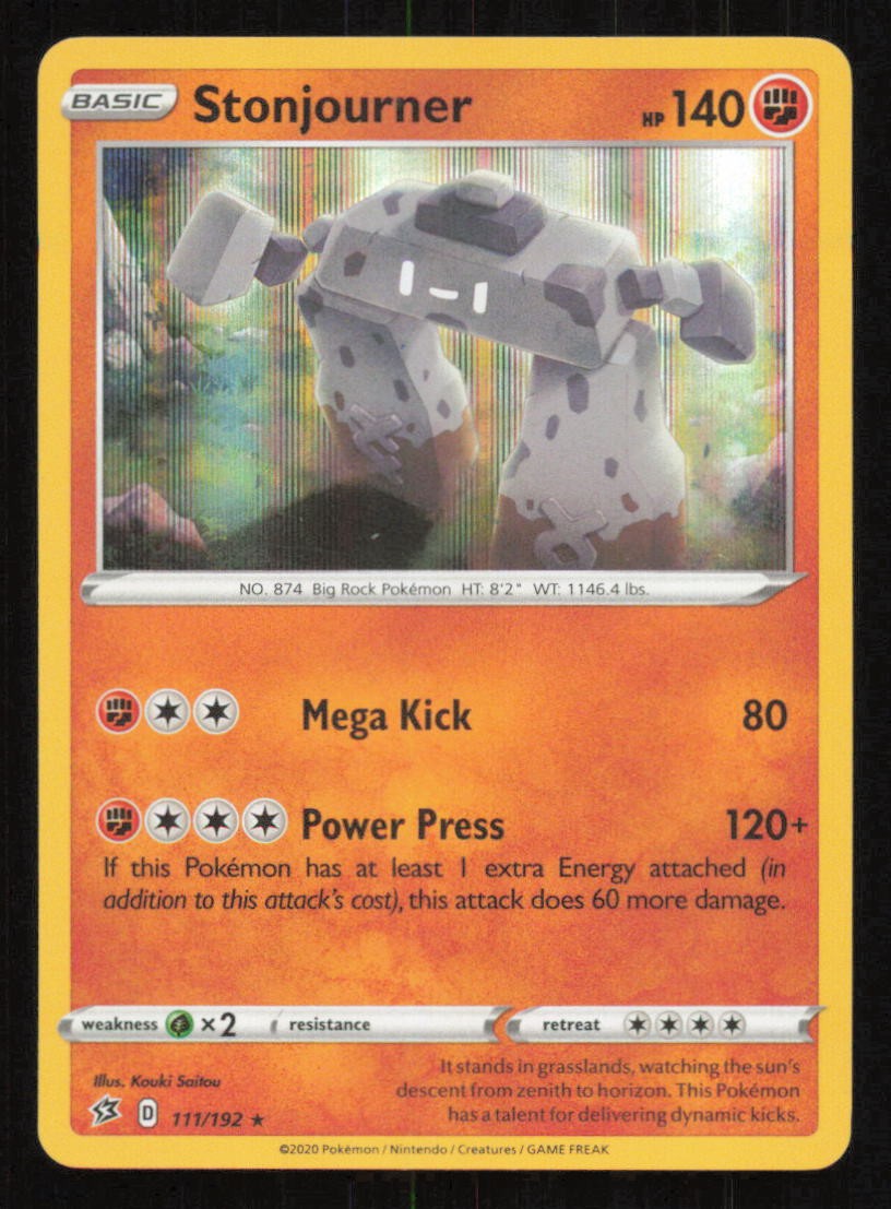 Stonjourner 111/192 Holo Rare Rebel Clash Pokemon Lightly Played