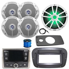 Infinity Radio, ANT, LED Sub,4x 6.5" 225W White Speakers,Adapter, Spa Bezel