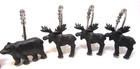 Set 12 Vintage 1990's Moose Black Bear Shaped Metal Shower Curtain Ring Hooks — photo 5