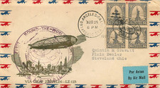 1929, GRAF ZEPELIN FIRST ROUND THE WORLD FLIGHT, US AIRMAIL,