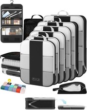 10 Set Compression Packing Cubes for Travel Essentials,Compressible Expandabl...