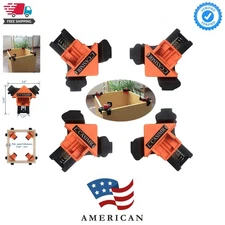 90 Degree Corner Clamp, 4 Pack Adjustable Single Handle Spring Loaded Right A...