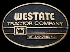 KK19105 NOS VINTAGE 1970s  WESTGATE TRACTOR COMPANY  SOLID BRASS BELT BUCKLE