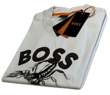 Image of Hugo Boss Men’s Casual Crew Neck Logo T-Shirt (White) RRP £89.99