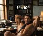 Shirtless Hung Bodybuilder Office Worker Fantasy Photo Photograph Reprint 1089