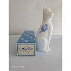Vintage Avon “Ming Cat” Moonwind Cologne Bottle Milk Glass Cat Decanter w/ Box