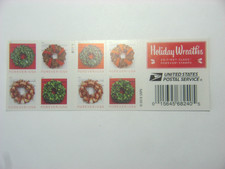 USPS Holiday Wreaths Pane of 20 Forever Stamps Booklet