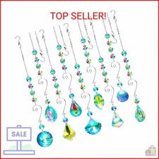 9 Pieces Sun Catchers Indoor Window Suncatcher Crystals Prisms with Chain Pendan