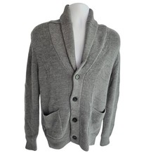 Everlane Men's 100 Wool Thick Chunky Rib Knit Shawl Cardigan Sweater M