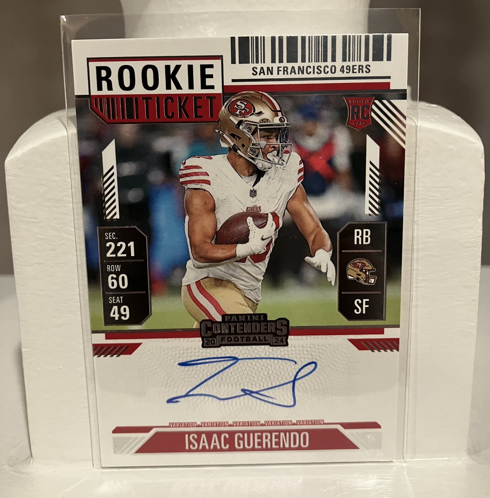 ISAAC GUERENDO 2024 CONTENDERS ROOKIE TICKET VARIATION RC AUTO SP NFL