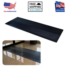 ClimaTex 27 in x 240 in Indoor/Outdoor Black Rubber Runner Rug – Non-Slip, Durab