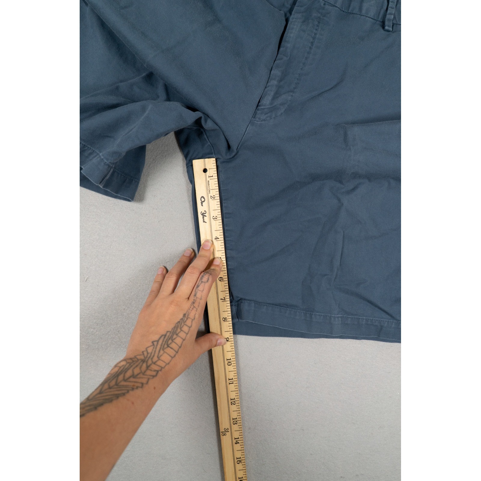 Peter Millar Crown Mens 40 Slate Blue Chino Shorts Flat Front Cotton image 6