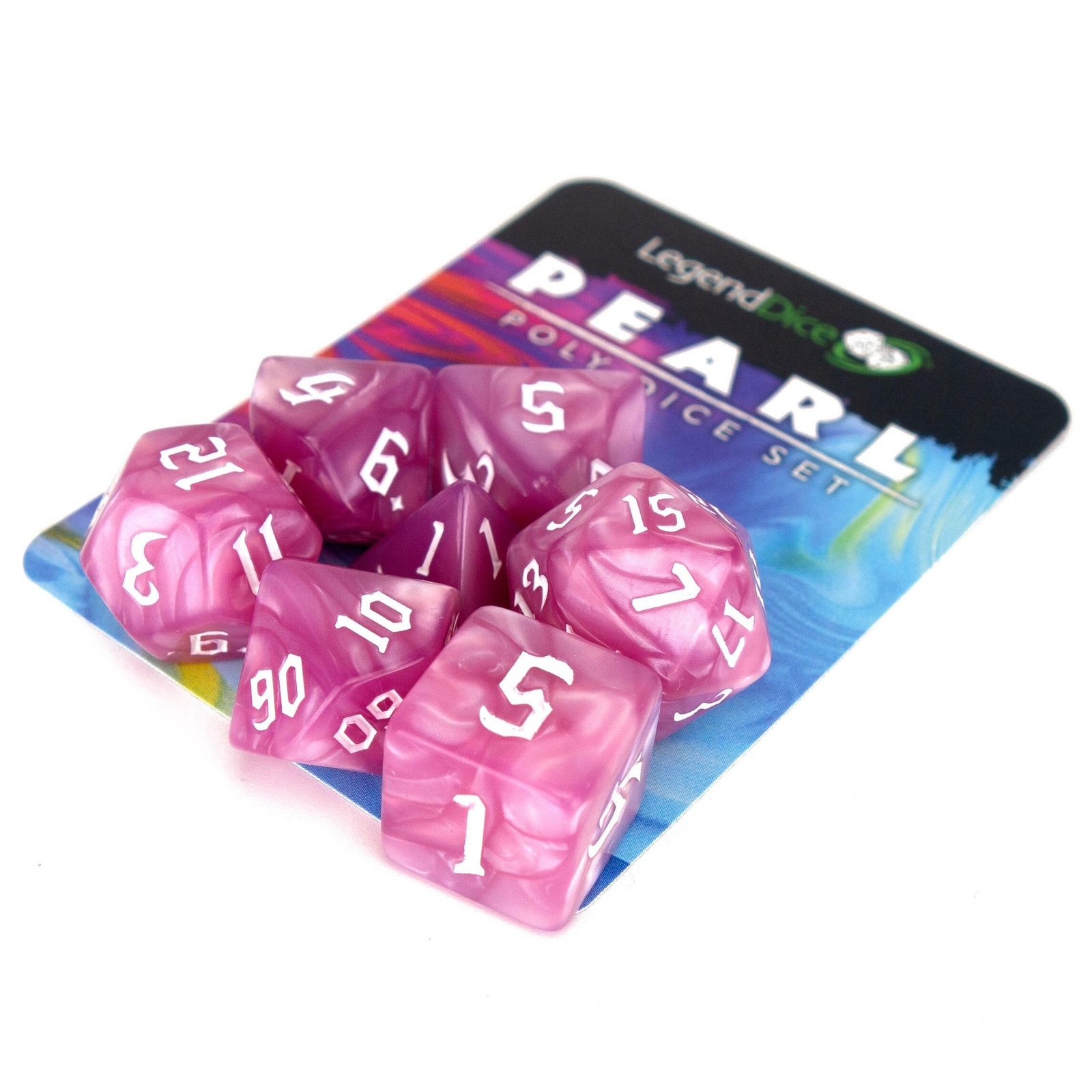 RPG Dice Set - Poly Dice Set - Pearl Chaos - Magenta