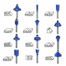 15Pcs Carbon Milling Cutter Router Bit Set Tungsten Carbide Router 1/4" Shank