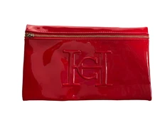 CAROLINA HERRERA Good Girl Red Patent Makeup Bag Pouch Case Evening Clutch NEW