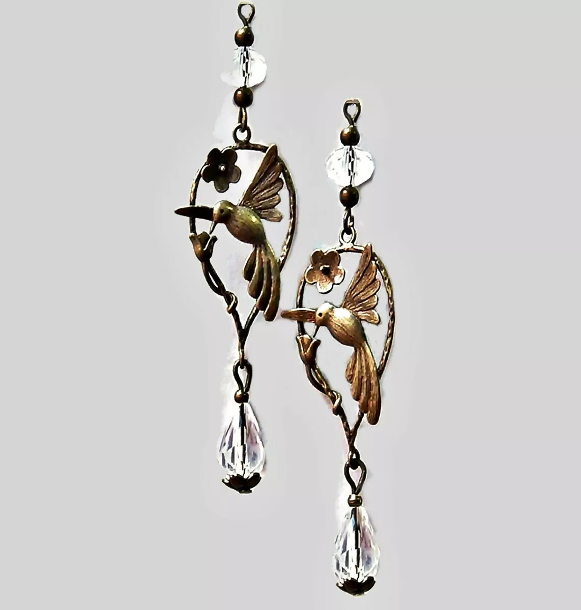 Hummingbird drop earrings deals