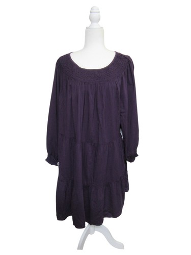 Old Navy Women's Long Sleeve Smocked Pullover Hem Tiered Dress with Pockets - Picture 11 of 14