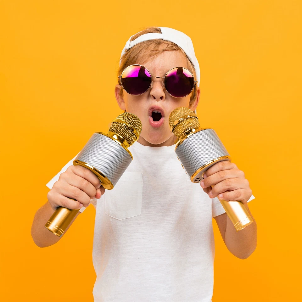 Bluetooth Karaoke Mikrofon Handmikrofon Handheld Kinder Wireless Funk Retoo - Bild 4 von 4