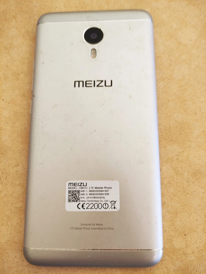 MEIZU m3 L681H Note 16GB Silver Unlocked Smartphone Working Condition - Image 2 of 2