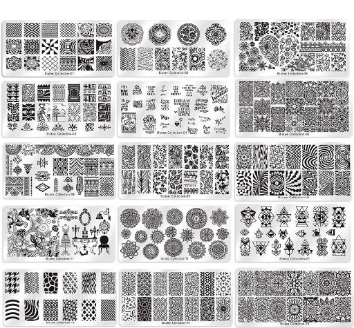 Juego de 19 placas de sello de uñas Biutee 15 placas 1 estampador 2 raspadores 1 bolsa de almacenamiento uñas Foto 2 de 4