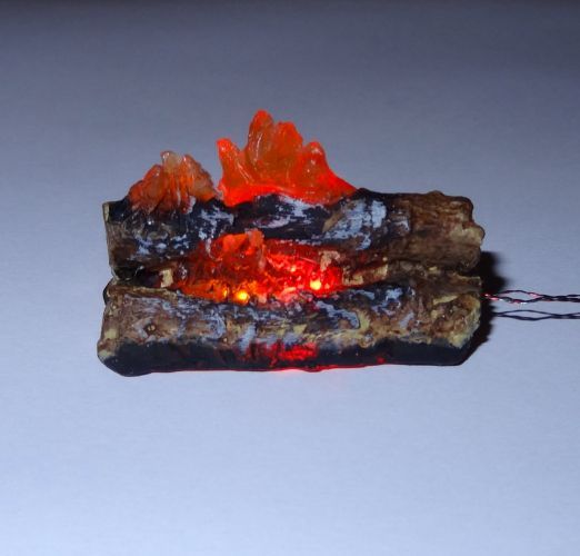 Dollhouse Flashing Fireplace or Camping Fire Logs Battery Operated  Miniatures | eBay