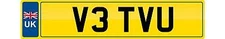 VET private number plate cherished registration V3 TVU personal car reg