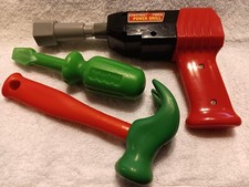 Toy Tools Power Drill w/Bit Working Forward  Reverse  Hammer  Screw Driver