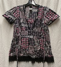 Cherokee Studio Multicolored Patterned Size XS Scrub Top
