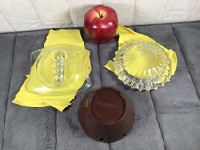 Ashtrays 60s Retro Mid-Century Gilbert Brown - 3 Vtg #65 Clear & Holiday Inn