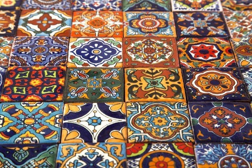 Set of wall tiles original Talavera tiles from Mexico 5x5 cm 120 pieces - Vivo - Picture 5 of 10