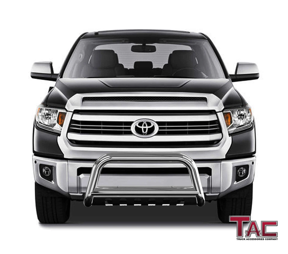For 07-21 Toyota Tundra/08-22 Sequoia 3" Bull Bar Grille Guard Front Bumper S/S Foto 2 de 4