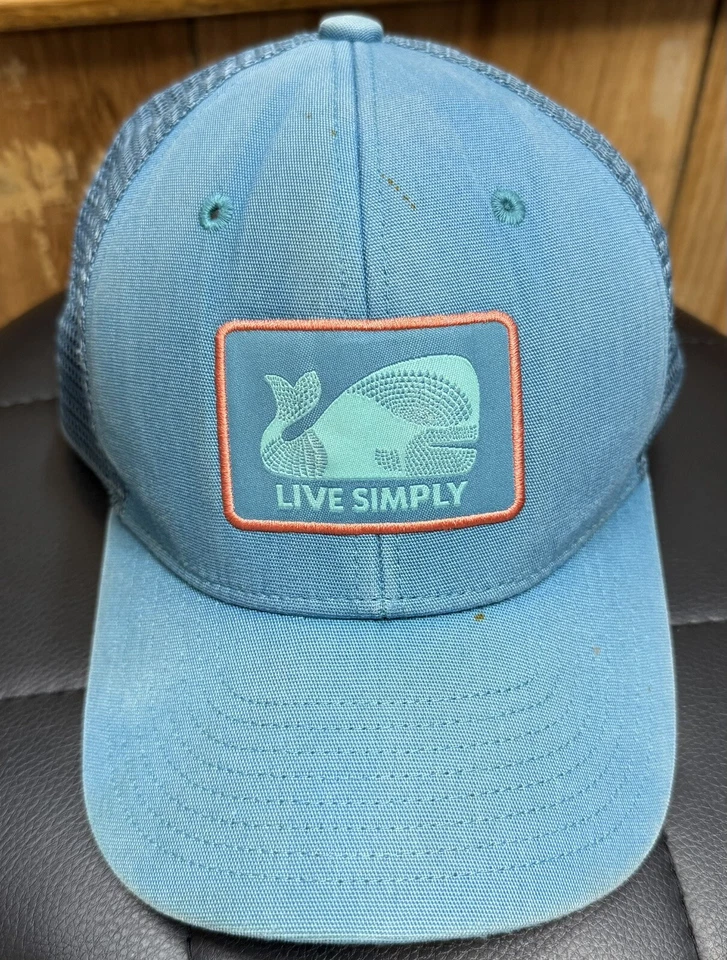 EUC RARE Vintage Patagonia WHALE Patch Live Simply Trucker Mesh Snapback Hat Cap - Image 4 of 4