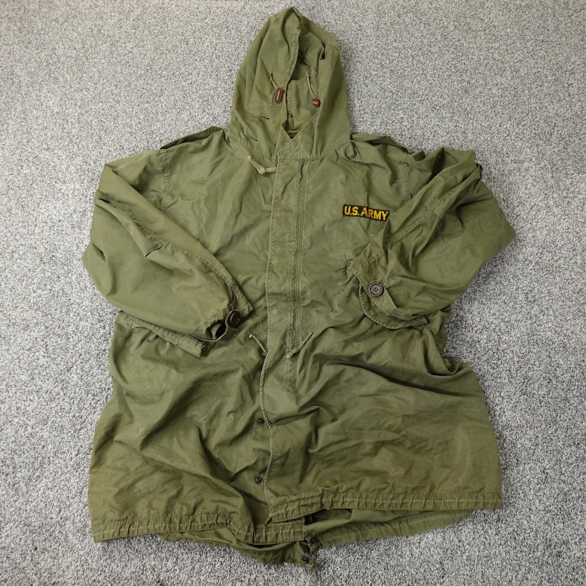 VINTAGE US Army Jacket Green Fishtail Parka Shell M1951 Korean War