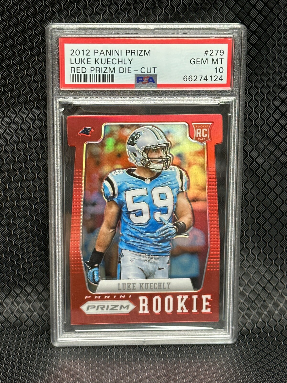 2012 Panini Prizm Luke Kuechly Red Die Cut Rookie RC PSA 10 #279