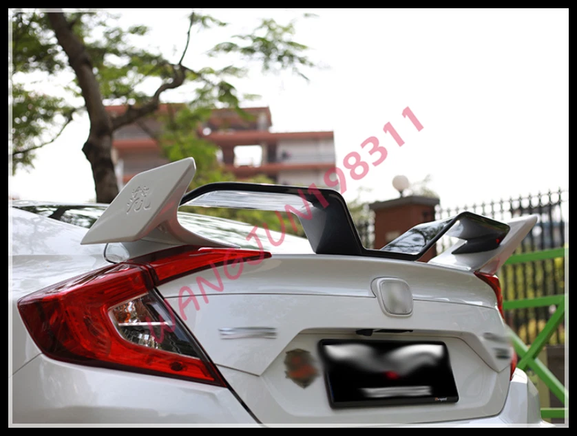 Alerón de bate trasero ABS rojo + negro apto para Honda Civic 2016-2020 Foto 4 de 4