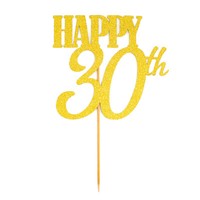 Torten Kuchen Topper Aufsatz Happy 30Th Geburtstag - Gold - JubliäUm Deko