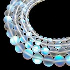 Clear Mystic Mermaid Glass Matte Round Beads 6mm 8mm 10mm 12mm 15.5" Strand