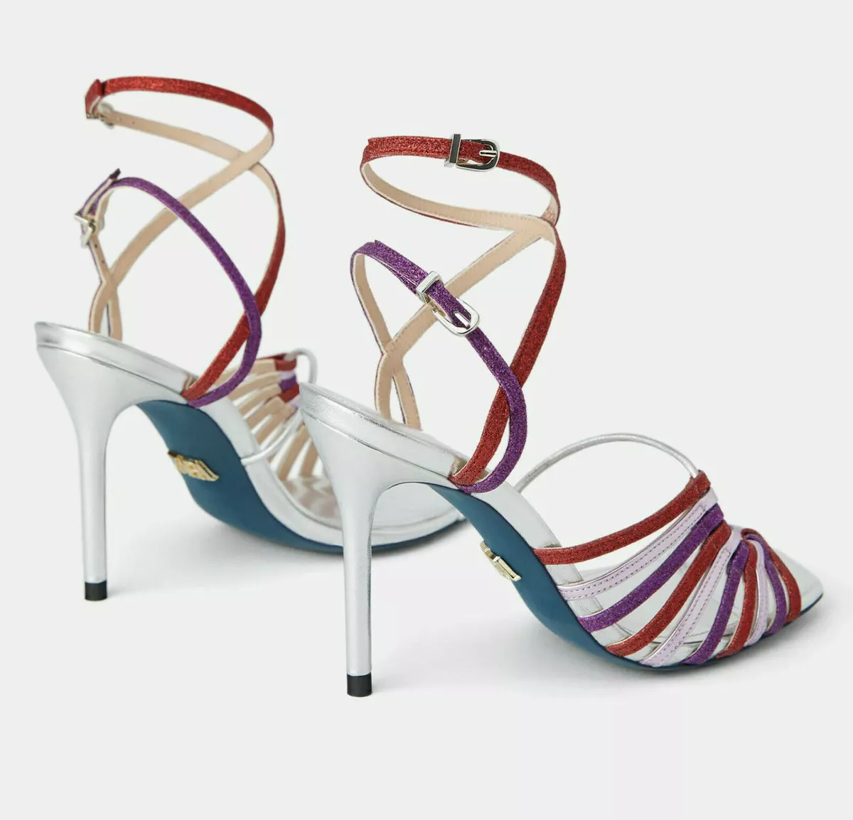 Zara blue strappy clearance heels