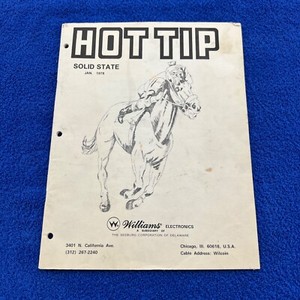 Williams Hot Tip Pinball Manual Original Vintage Schematics Book Parts A8