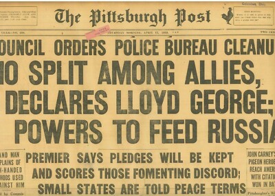 Versailles Allied Representatives Agree Demands for German Peace April 17 1919