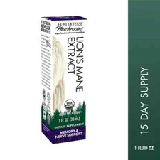 Host Defense Lion's Mane Extract  1 oz. Memory Nerve Support Fungi Perfecti