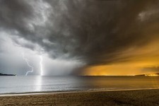 Landscape lightning nature sky Custom Gaming Mat Desk