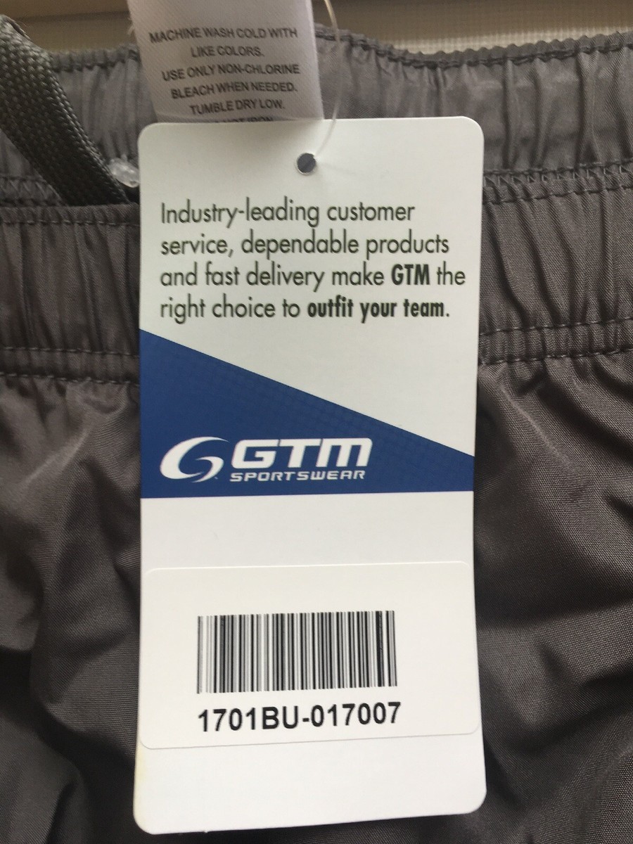 GTM SPORTSWEAR WARM UP TRACK PANTS SZ XL MEN GRAY ZIP LEG ACTIVE