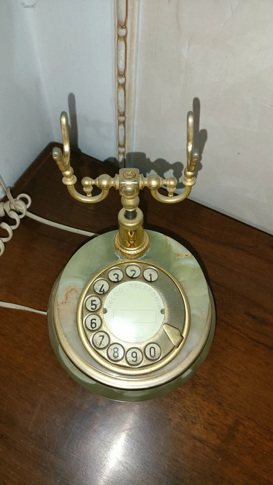 Telefono In Onice Retrò Made In Italy Vintage ottimo stato - numeri con rotella - Immagine 3 di 4