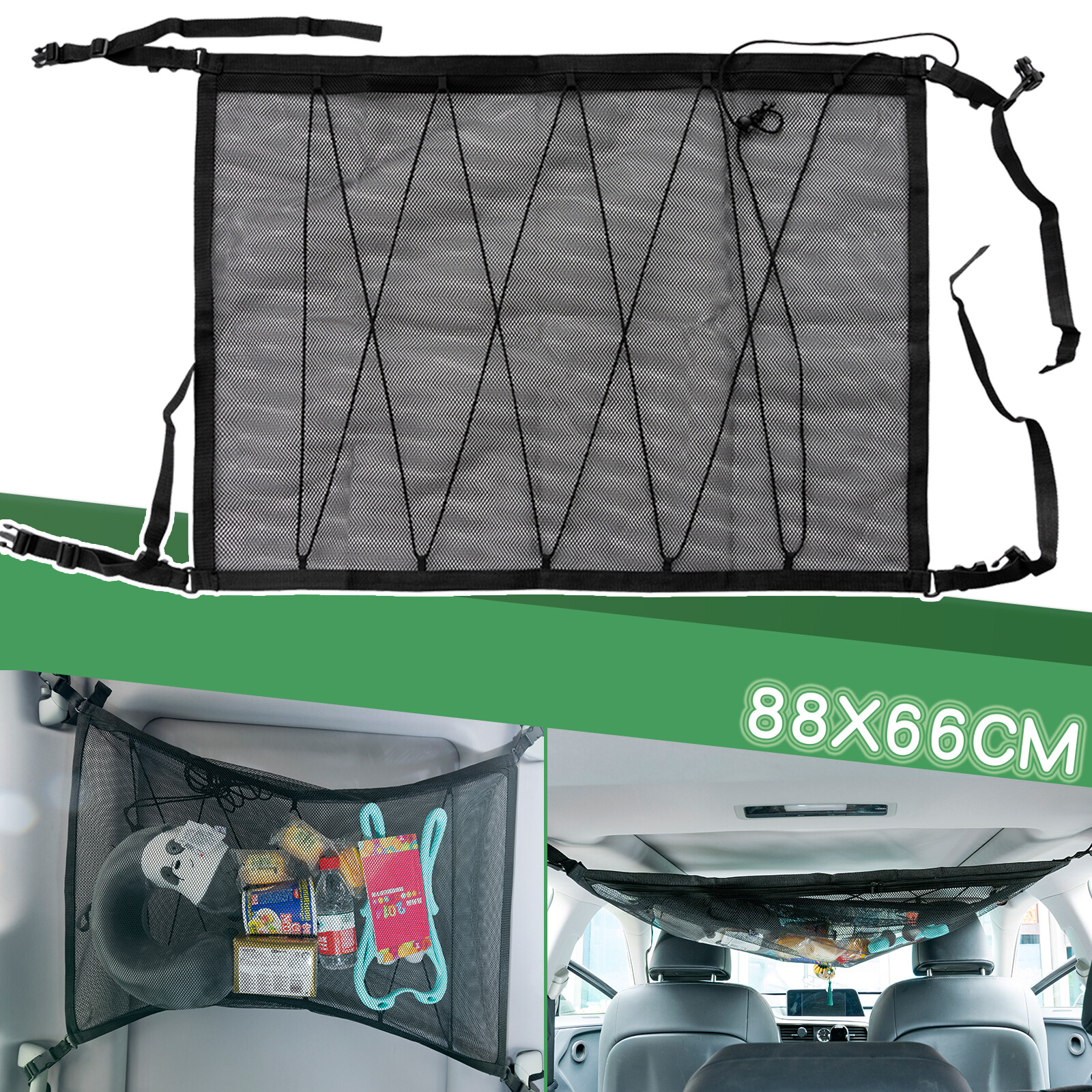 Car Ceiling Mesh Storage Luggage Bag Top Travel Quilt Tent Cargo Organizer Net;