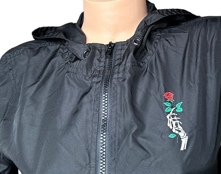 Womens Zumiez Empyre Windbreaker Rose Gothic Black Size M Jacket
