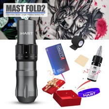 Mast Tattoo Fold2 Adjustable 7 Strokes Wireless Wire Pen Machine Gun Battery Kit