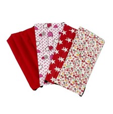Handmade cotton face mask with Filter pocket/Nose wire/4PC/Red/Made in USA